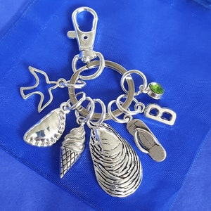 Cornwall keyring with initial cornish pasty cornish holiday personalised gifts silver