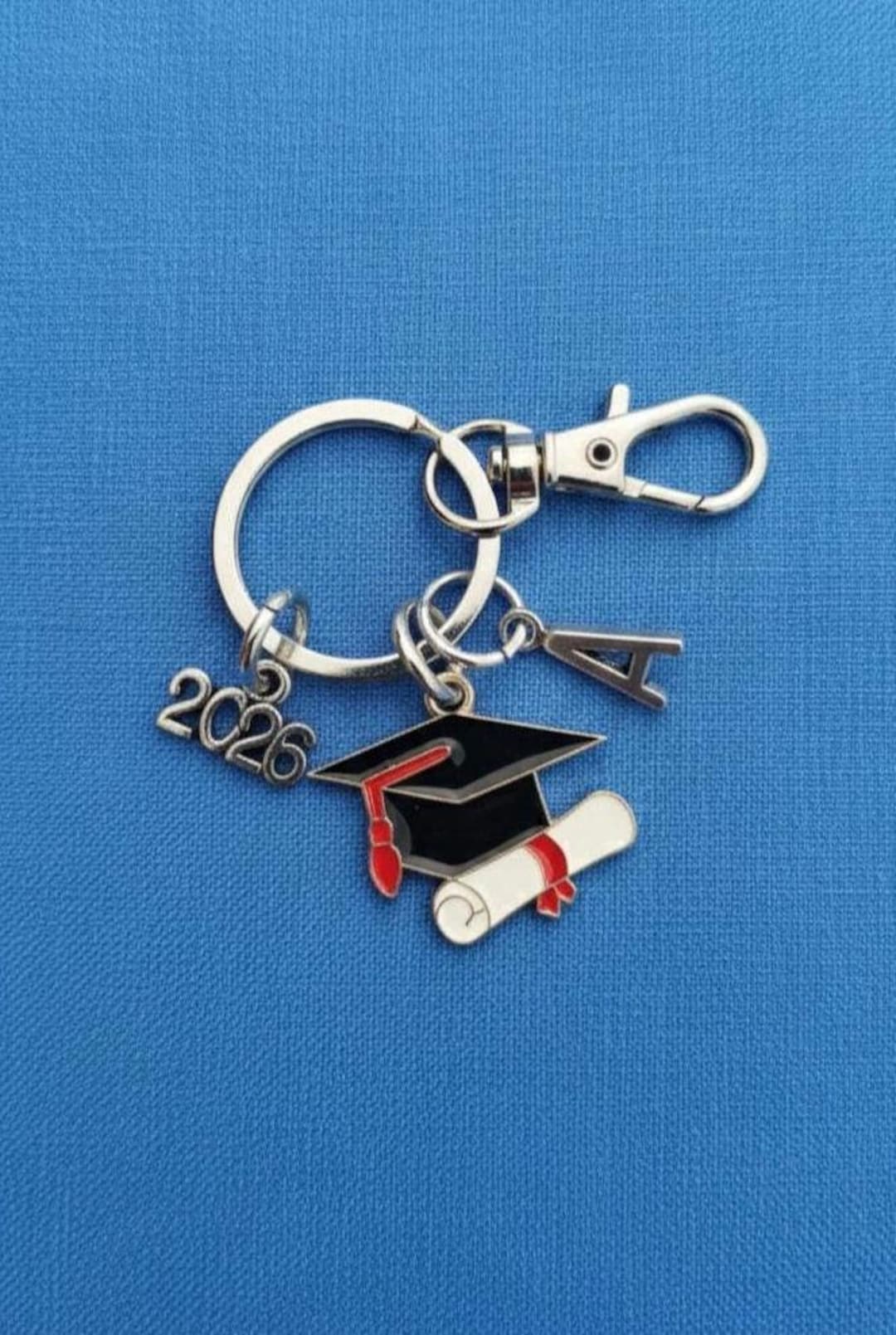 Graduation Key Rings Ideas Graduation Keyring With Initial Birthstone Personalised Gifts Silver ...