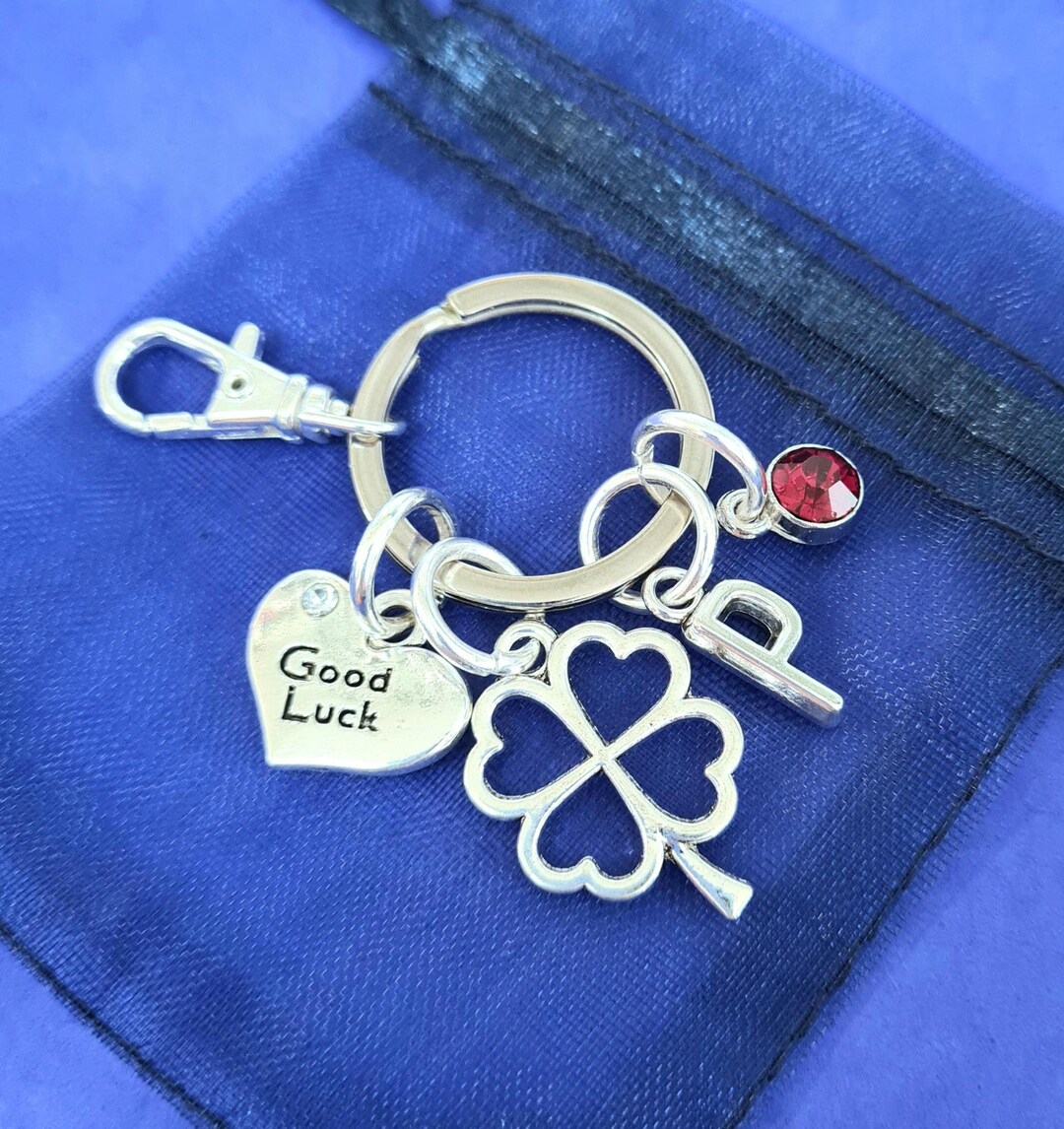 Goodluck Keyring With Initial Personalised Gifts Good Luck Charm ...