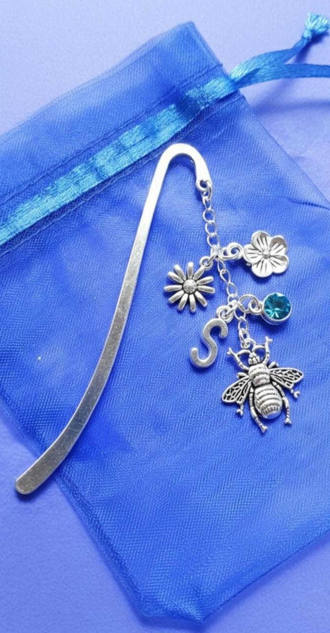 Bee Bookmark Personalised Choose Initial Birthstone Friends Birthday ...