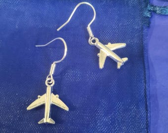 Aeroplane Earrings silver plated plane gifts for birthday