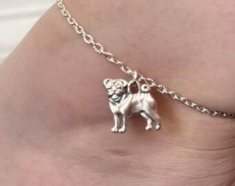 Dog Ankle Bracelet Anklet ANY SIZE plus child jewellery Birthday gift bag summer beach holiday pug frenchie