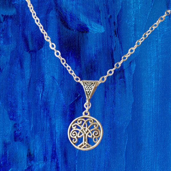 Celtic Tree Necklace ANY LENGTH LONG chain child plus size adults