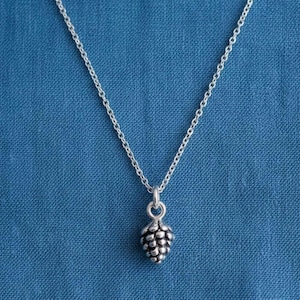 Fine Silver Pinecone necklace good  quality silver plated charm pendant gift bag