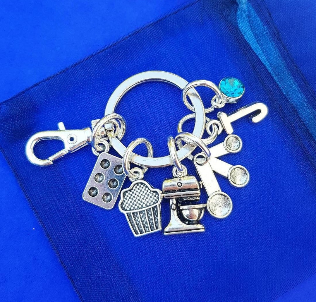 Baking Keyring With Initial Birthstone Personalised Gifts Silver 2022 ...
