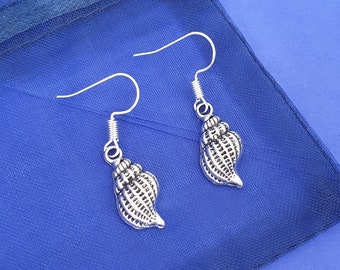 Silver Shell Earrings: Sterling or Plated, Beach Jewelry