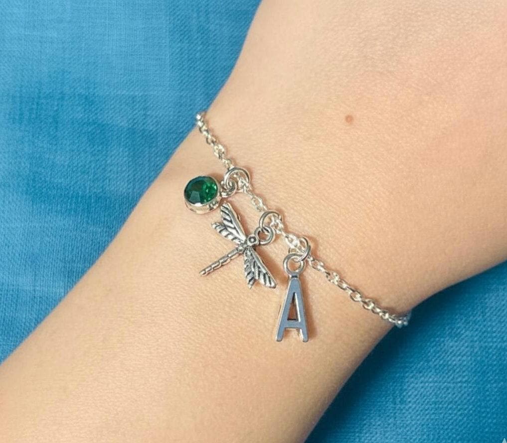 Bracelet Libellule En Argent Massif 925 - Fait Main - Avec Emballage Cadeau - Sans Emballage D'origine