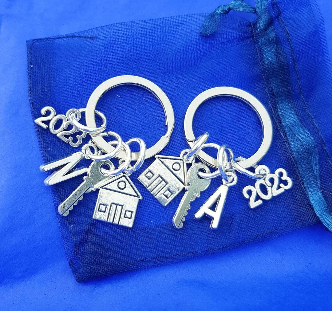 Key Rings With Problems Set of 2 X New House Keyrings With Initial New Home Personalised Gifts ...