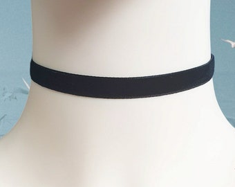 Black velvet Choker necklace black velvet adjustable Gifts ANY SIZE plus child standard