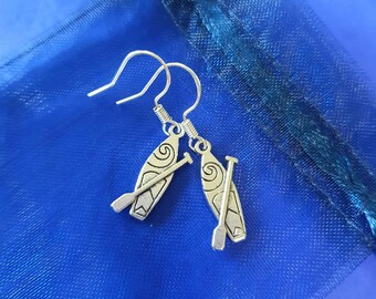 Paddle board Earrings silver gifts for birthday choose sterling , plated , hooks and posts