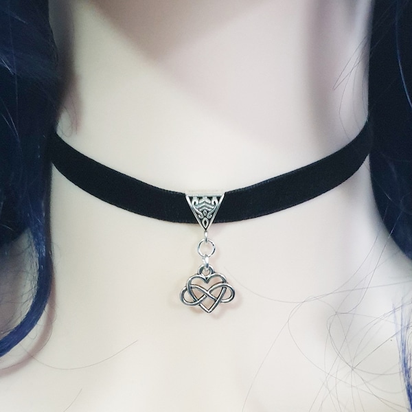 Celtic knot Choker necklace black adjustable Gifts ANY SIZE plus child standard