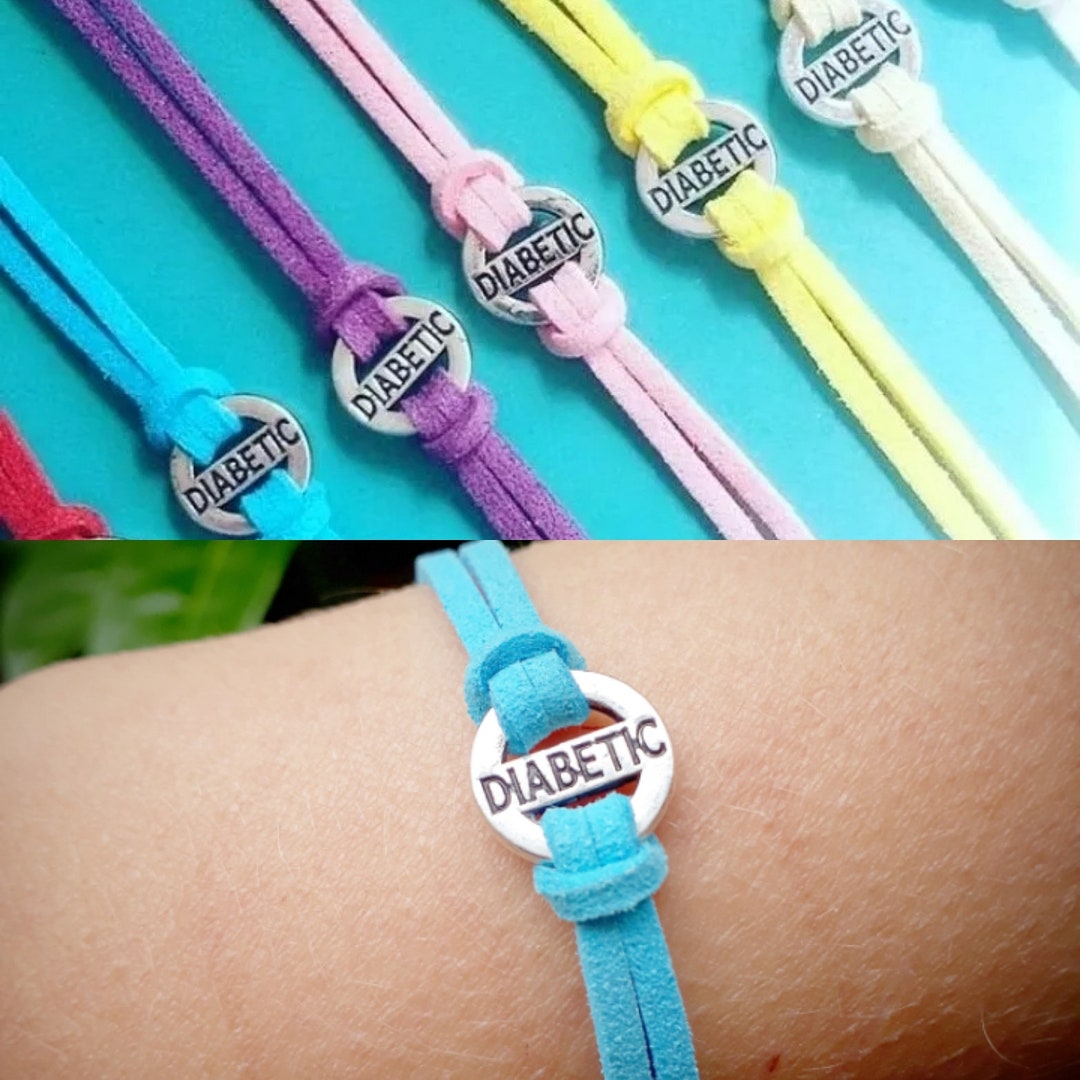 Diabetic Bracelet Choose Colour Diabetes Awareness Medical Id Etsy