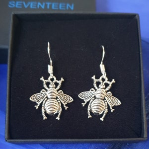 Honey bee Earrings Honeybee earring silver sterling gifts for birthday