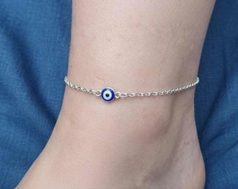 Evil Eye Ankle Bracelet Anklet ANY SIZE plus child jewellery Birthday gift bag