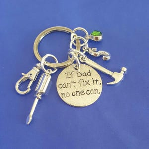 If Dad cant fix it keyring personalised gifts silver gifts for dad daddy for him fathers day daddys birthday
