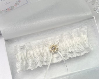 Off White/light ivory Wedding Garter