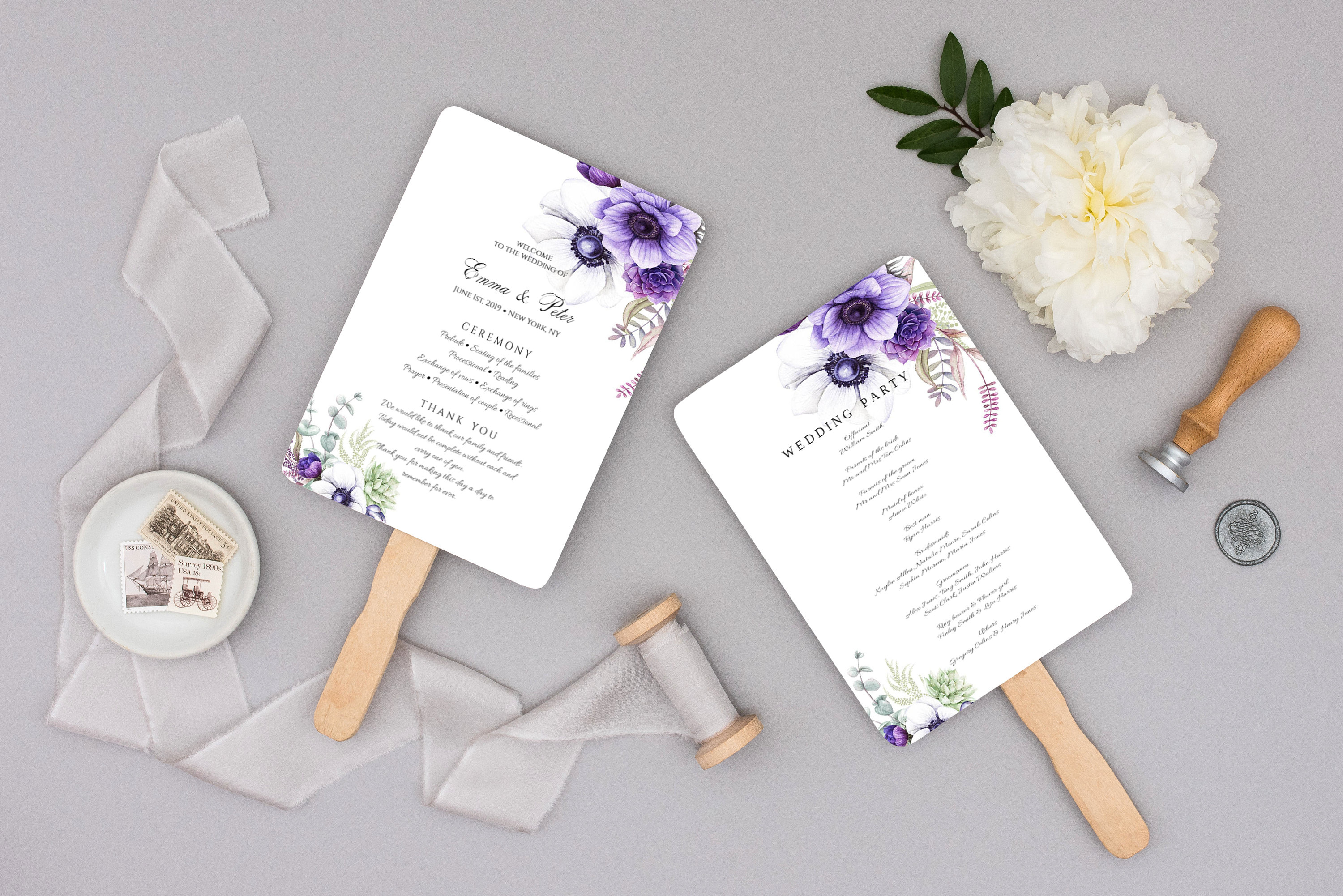 Purple Wedding Program Template Instant Download, Fully Editable With ...