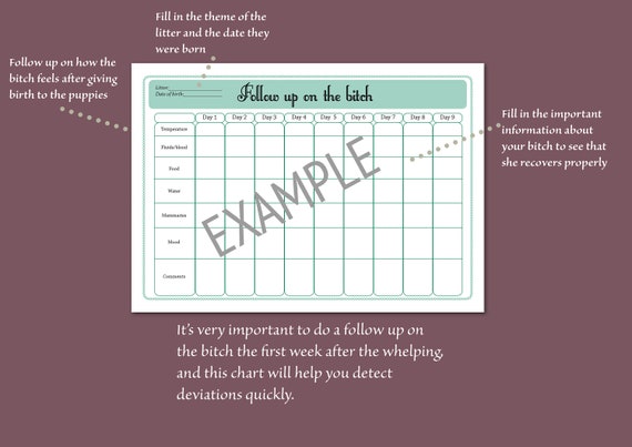 Whelping Charts And Forms