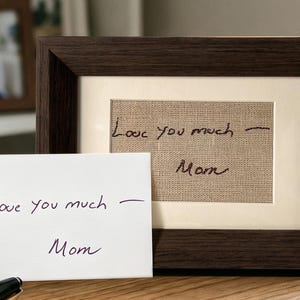 Custom Handwritten Embroidery Kit,Handwriting Keepsake Wood Frame,Memorial Gift,Embroidered Signature Recipe Note,Personalized Heirloom