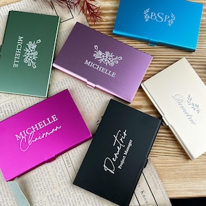 Porte-cartes de visite en métal, porte-cartes de visite personnalisé, gravure du LOGO au laser, cadeau d'affaires pour homme/femme