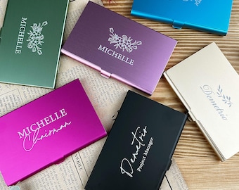 Personalized Metal Business Card Holder: Laser Engraved Logo