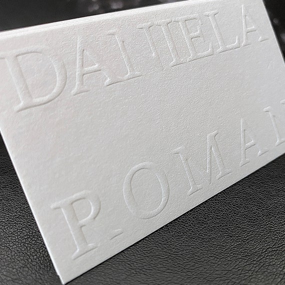 Custom Letterpress Business Cards: 350gsm Cotton Paper, Gold Foil