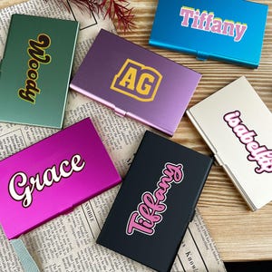 Tarjetero de metal, tarjetero de aleación de aluminio personalizado, tarjetero personalizado, DTF UV personalizado, regalos para damas de honor.