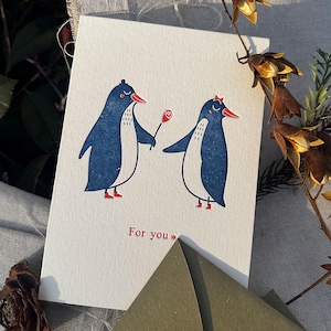 Letterpress thank you card, Embossed card Set,Letterpress Invitations,Birthday Card set,Valentines Day Anniversary gift,1pcs.