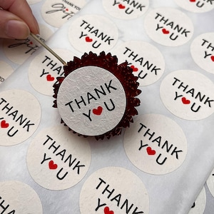 Embossed Sticker, Blind Raised Embossing, Thank you sticker, creamy-white