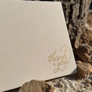 Tarjetas de agradecimiento con lámina dorada, listas para enviar, tarjetas de lujo brillantes, estilo minimalista, juego de papelería con relieve.