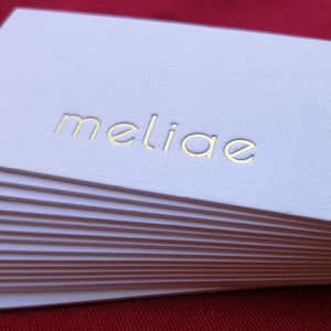 200pcs  Gold Foil Stamping Business Cards -600gsm /32pt White Cotton Thick Paper/logo design and Print |Artwork Custom black ink