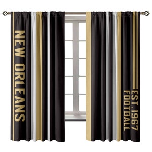 New Orleans  football fans curtains,(2 Panel) Rod Pockets Top ,Darkening Blackout Room,Best gift for fans