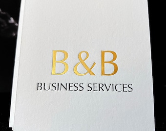 Custom Letterpress Business Cards: Gold Foil, 600g Cotton Paper