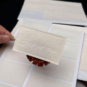 Embossed Sticker, Blind Raised Embossing, Just for yo sticker, creamy-white