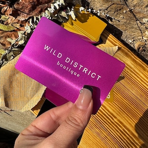 Cartes de visite en métal personnalisées : carte de crédit en aluminium gravée au laser, logo et polices de caractères personnalisés, carte de visite de luxe
