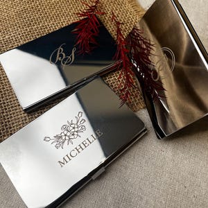 Porta biglietti da visita in acciaio inossidabile personalizzato, LOGO con incisione laser personalizzata, porta biglietti da visita in metallo, regalo aziendale per uomo/donna