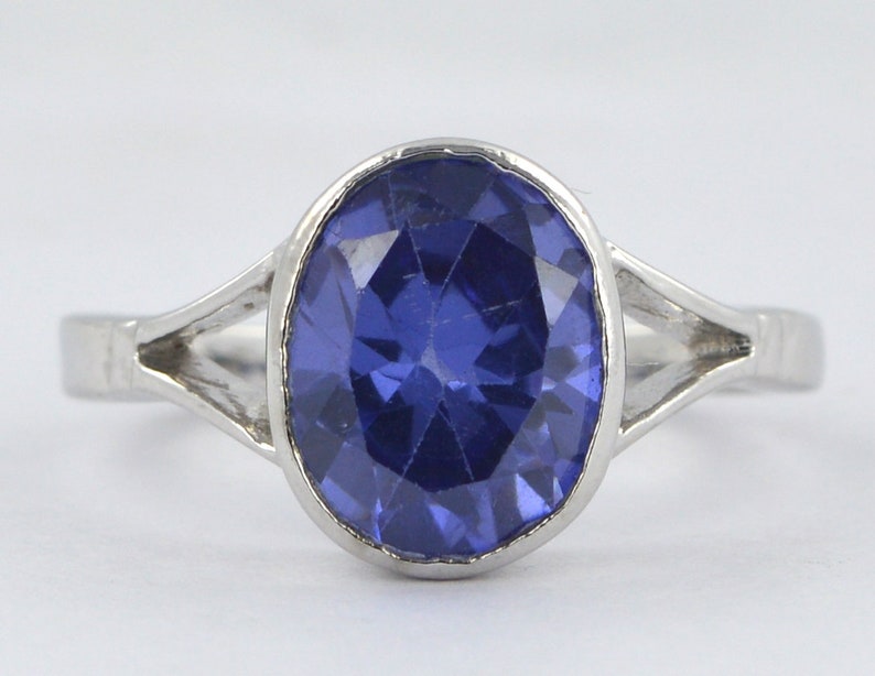 101418k Gold Ring Sterling Sliver Ring Certified 4.00 Oval Cut Tanzanite 14k Genuine0 White Gold Ring