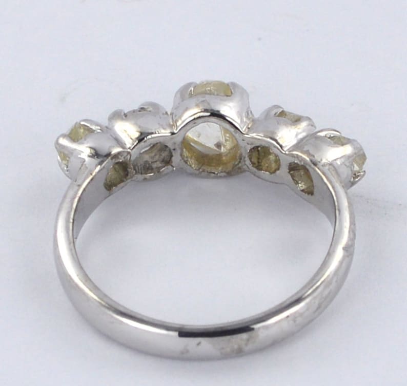 1.50 CT Natural Rough Diamond 925 Sterling Sliver Ring 9101418K Rose,Yellow,White Gold Ring