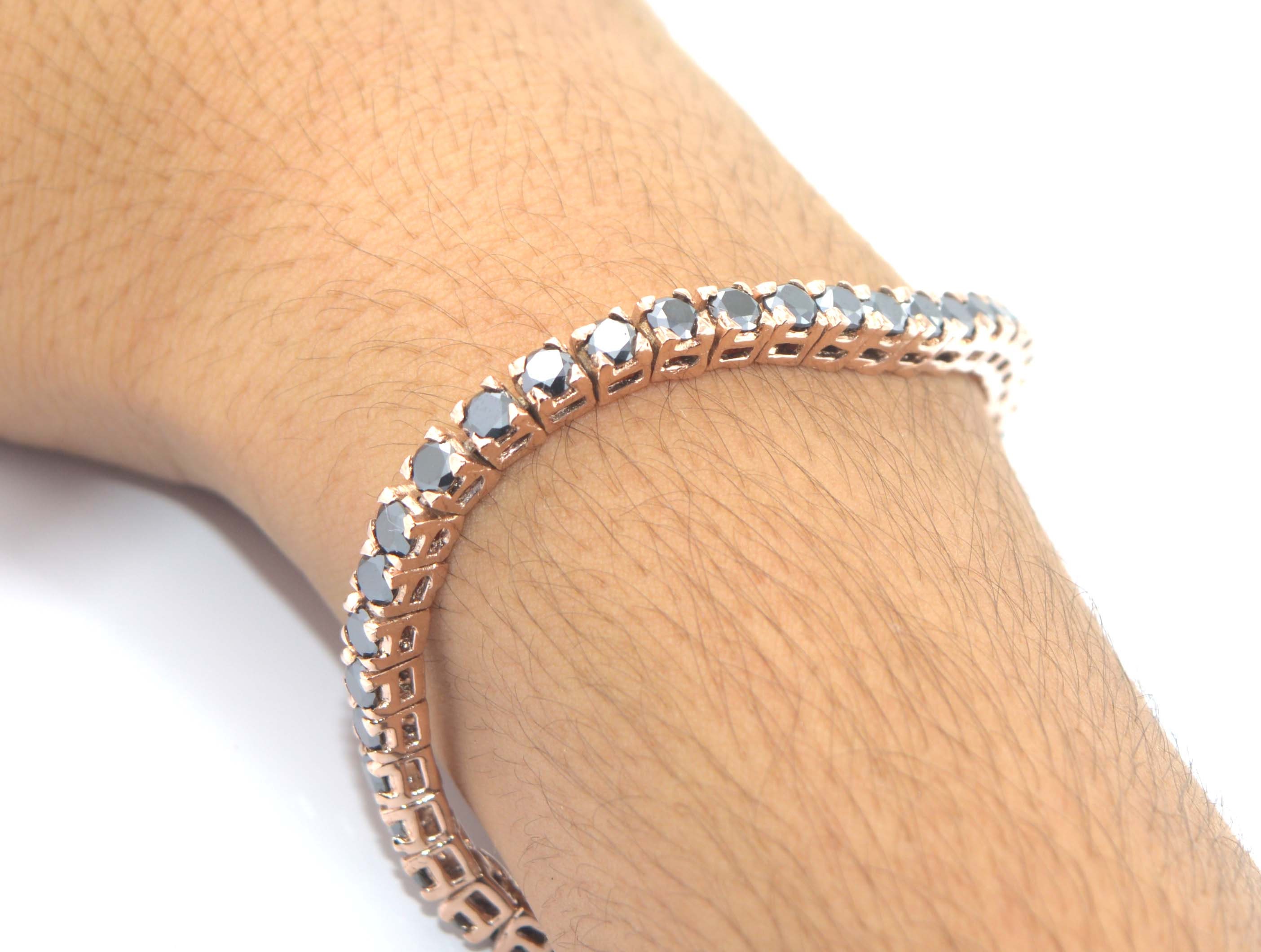 Black Diamond Bracelet 925 Silver 3 Mm Black Diamond 7 Inch Etsy UK