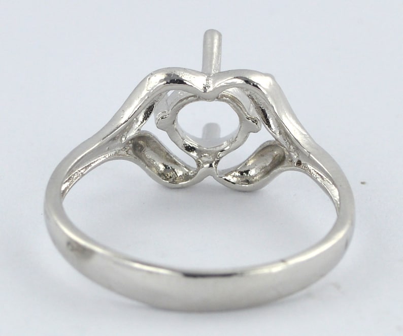 Round Cut 7.00 mm 14k Genuine White Gold Semi Mount Ring 1418k Gold Ring Sterling Sliver Ring