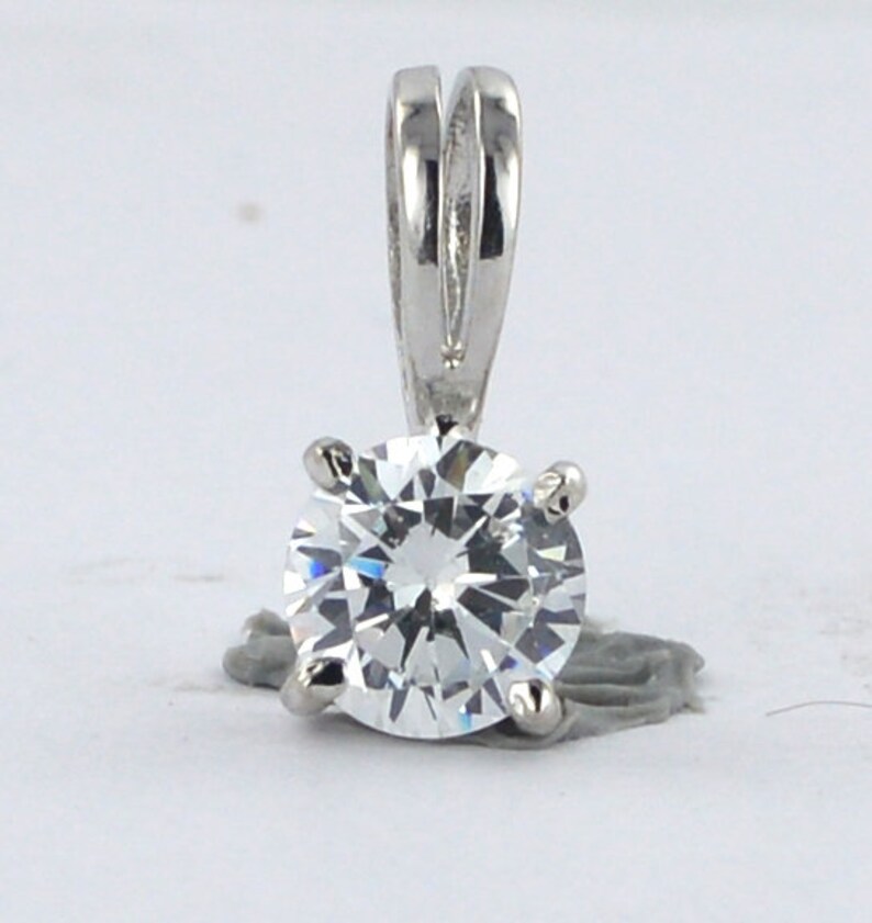 Certified 1.00 Round Cut Lab Created Diamond 14k Genuine White Gold Ring 101418k Gold Pendant Sterling Sliver Ring