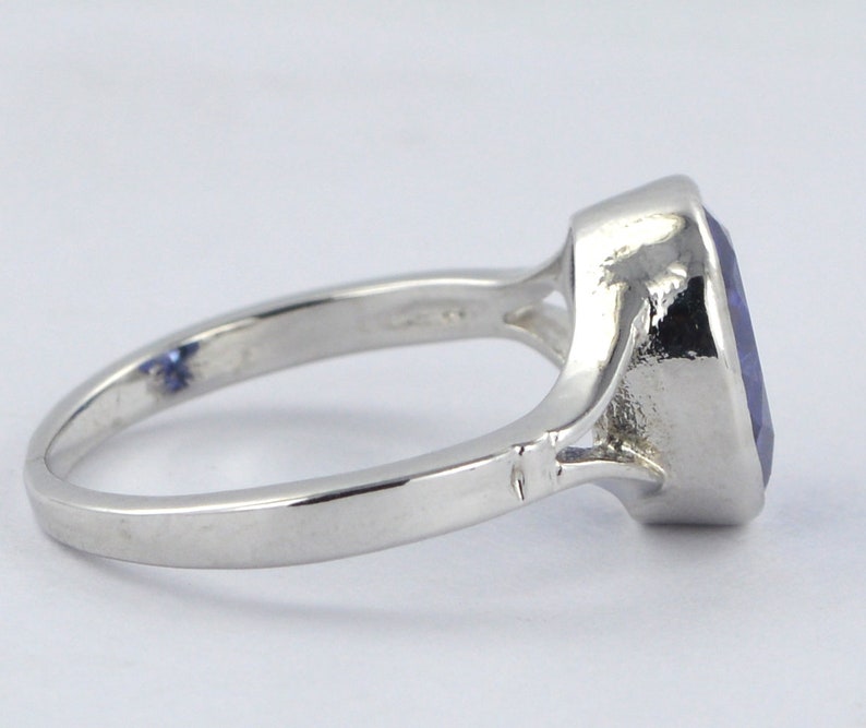 101418k Gold Ring Sterling Sliver Ring Certified 4.00 Oval Cut Tanzanite 14k Genuine0 White Gold Ring