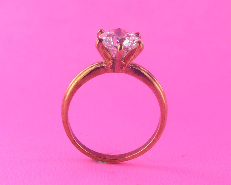 Solitaire Engagement Ring 1.00 Carat Solid 14k Rose Gold Lab Created Man Made Synthetic Simulated Diamonds VVS1 D color Excellent Cut