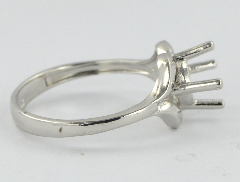 Round Cut 7.00 mm 14k Genuine White Gold Semi Mount Ring 1418k Gold Ring Sterling Sliver Ring