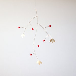 Ivy Mobile kinetic handmade modern stylish interior mobile in brass wood