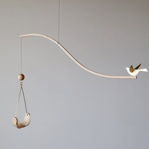 Colgador de plantas de aire, Móvil cinético, Móvil colgante, Arte para el hogar, Plantas Tillandsia, Móvil para plantas de aire, Pájaro