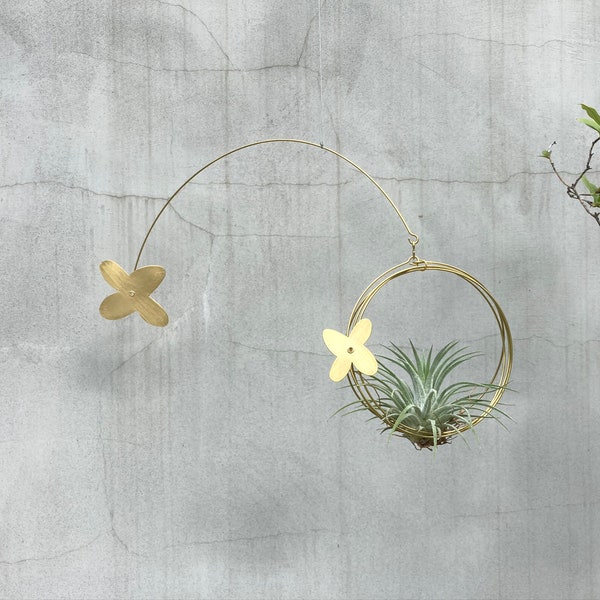 Air Plant Hanger, Kinetic mobile, Hanging mobile, Tillandsia Plants Hanger, mobile for air plant