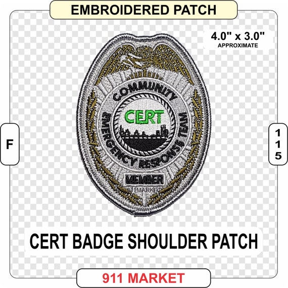 CERT Badge Embroidered Shoulder Patch Community Emergency Etsy