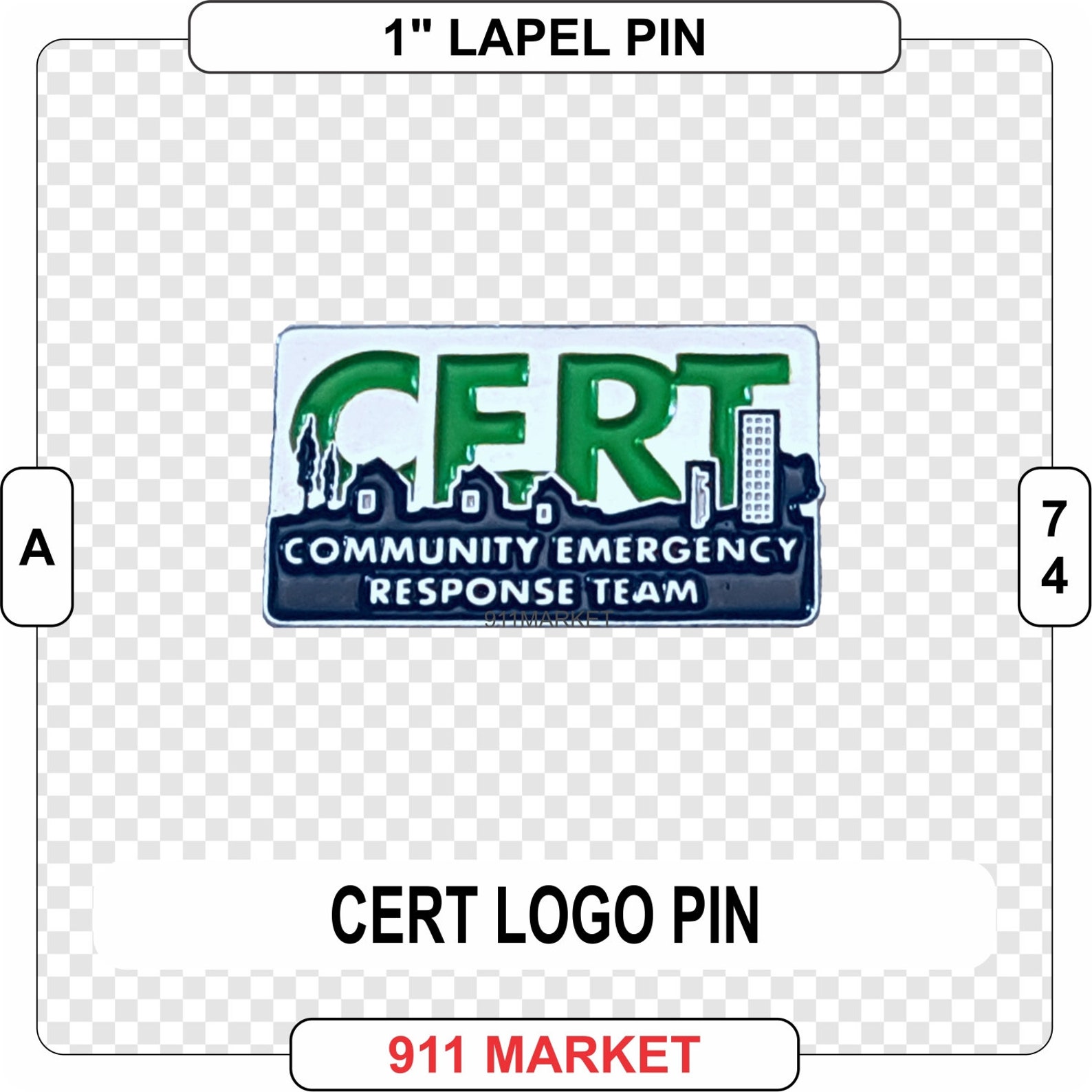 CERT Lapel Pin Community Emergency Response Team Silver Badge Etsy