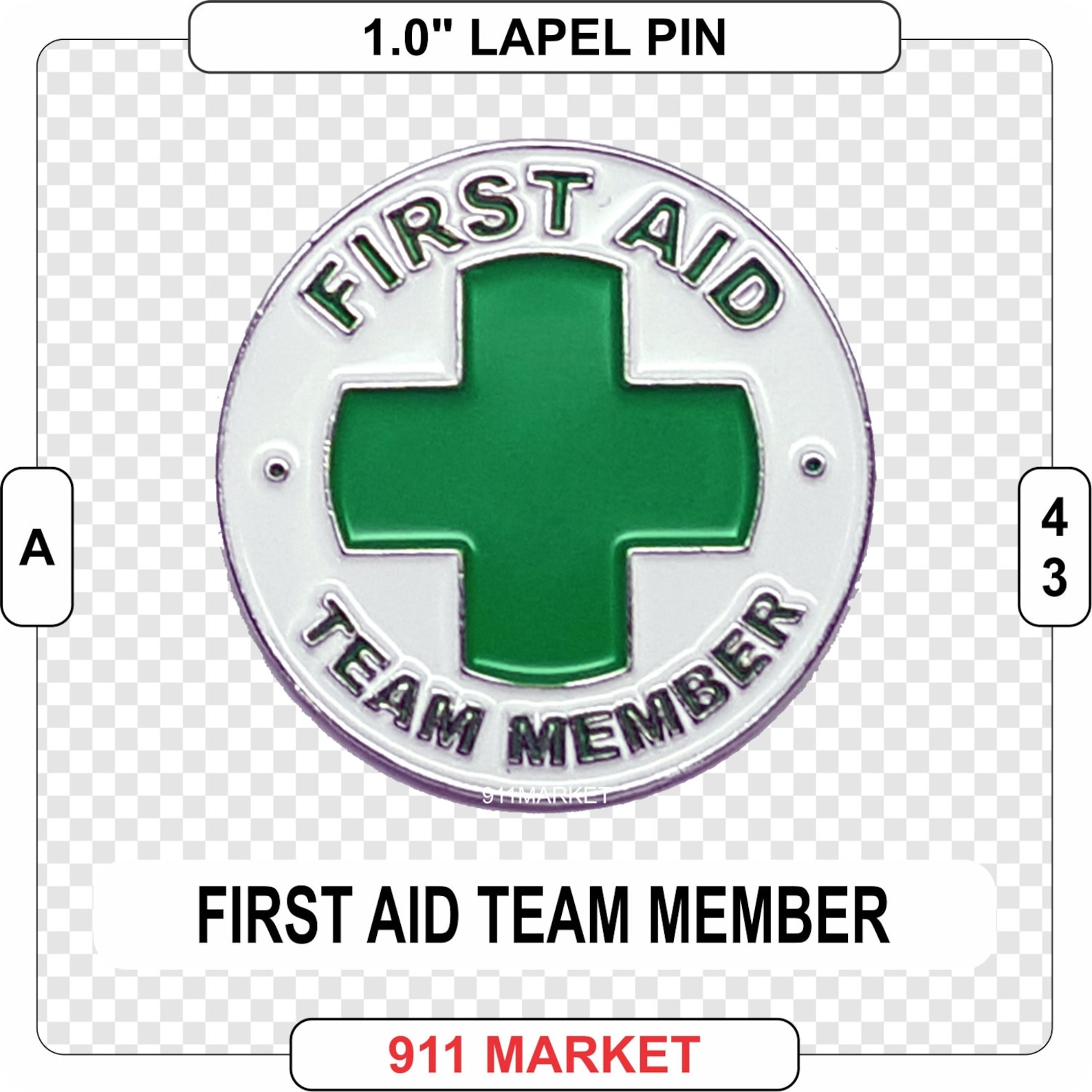 First Aid Team Member Lapel Pin Green Cross Health and Safety Etsy